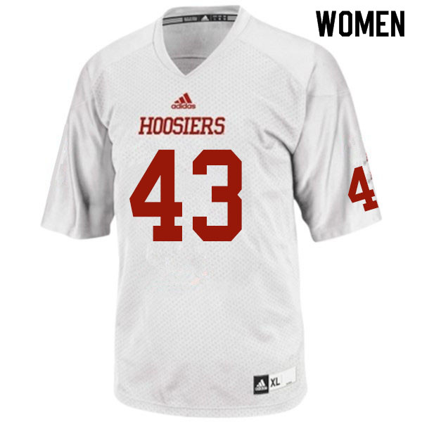 Women #43 Samuel Slusher Indiana Hoosiers College Football Jerseys Sale-White